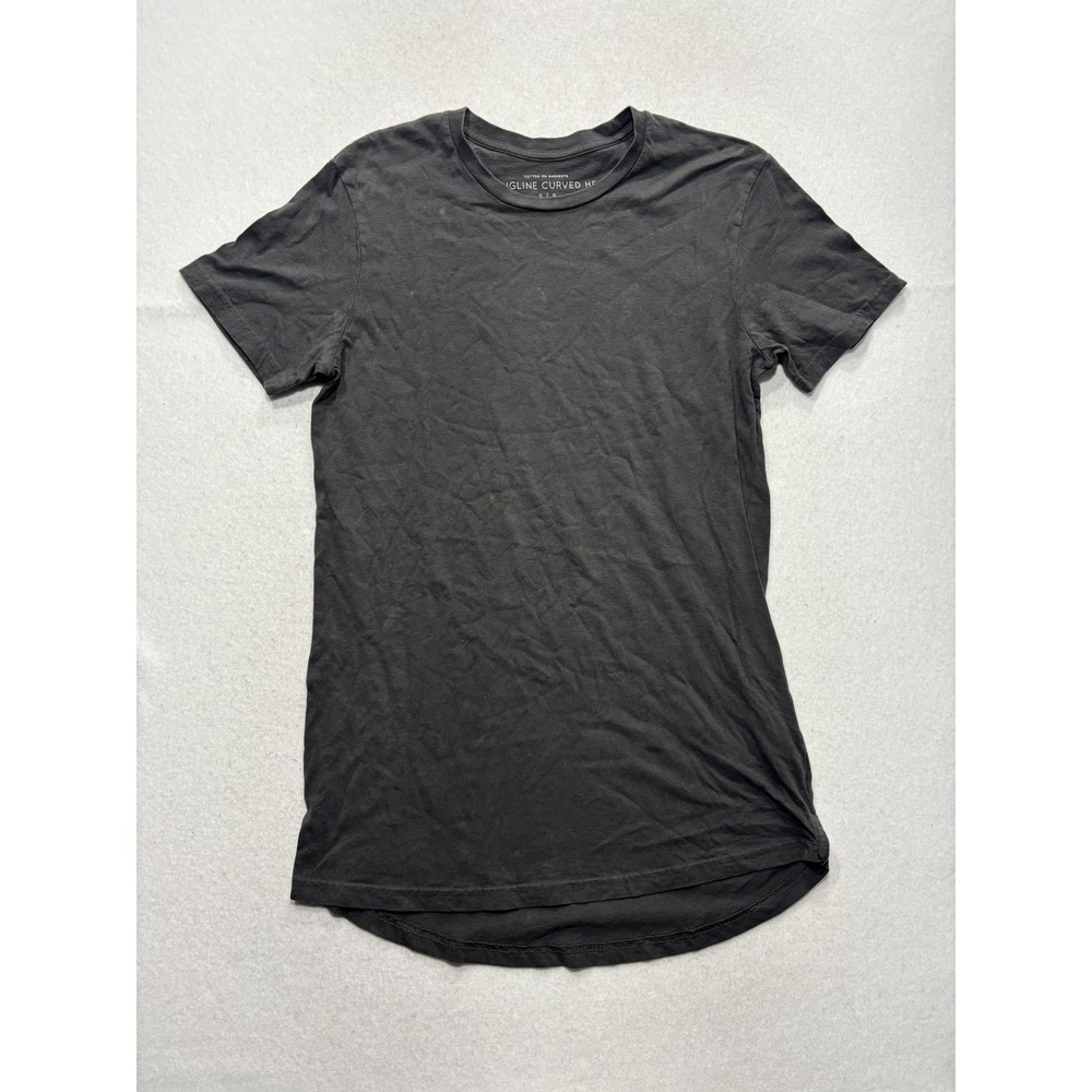 Cotton On Shirt Mens Small Gray Longline Curved Hem Crew Neck Casual Slim Tee